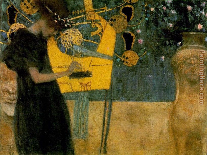 The Music painting - Gustav Klimt The Music art painting